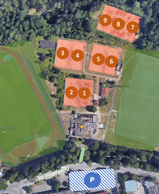 Tennisclub Schönaich - Parkmöglichkeiten, Zugang zur Tennisanlage